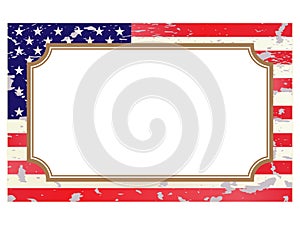 Decorative frame on grungy usa flag