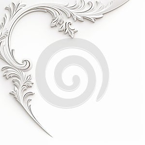 Rococo-inspired Ornamental Frame On White Background