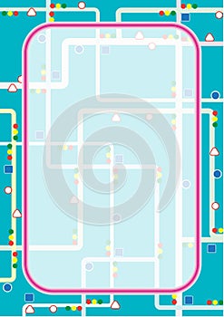 Decorative frame, A4 page format, Arabic style.