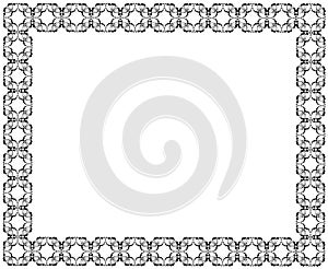 Decorative frame of rectangular shape. geometric pattern of black color