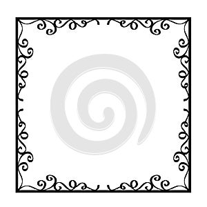 Decorative frame. Retro ornamental frame, vintage rectangle ornaments and ornate border. Decorative wedding frames, antique museum