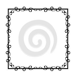 Decorative frame. Retro ornamental frame, vintage rectangle ornaments and ornate border. Decorative wedding frames, antique museum