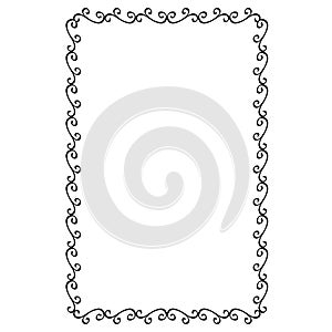 Decorative frame. Retro ornamental frame, vintage rectangle ornaments and ornate border. Decorative wedding frames, antique museum