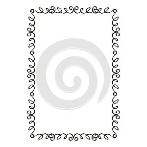 Decorative frame. Retro ornamental frame, vintage rectangle ornaments and ornate border. Decorative wedding frames, antique museum