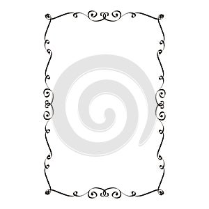 Decorative frame. Retro ornamental frame, vintage rectangle ornaments and ornate border. Decorative wedding frames, antique museum