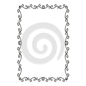 Decorative frame. Retro ornamental frame, vintage rectangle ornaments and ornate border. Decorative wedding frames, antique museum