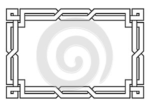 Decorative frame in roman style with celtic ornament, border with interlacing geometrical elements photo