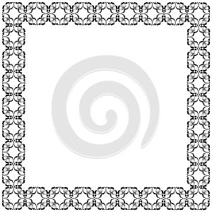 Decorative frame square shape. black geometric pattern.