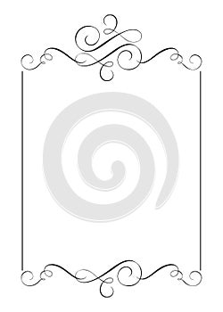 Decorative frames and border standard rectangle hand drawn flourish separator Calligraphy designer elements. Vector