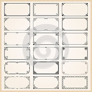 Decorative frames and borders rectangle 2x1 proportions set 1