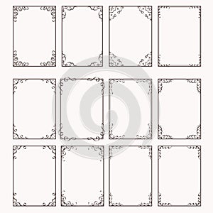 Decorative frames and borders rectangle proportions set