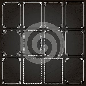 Decorative frames and borders rectangle proportions set 5