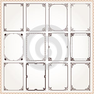 Decorative frames and borders rectangle proportions set 6