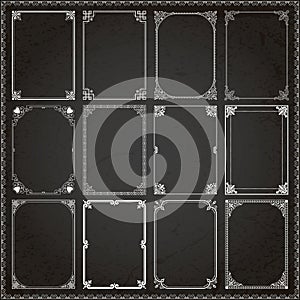 Decorative frames and borders rectangle proportions set 6