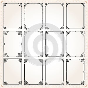 Decorative frames and borders rectangle proportions set 7