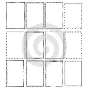 Decorative frames and borders rectangle proportions set photo