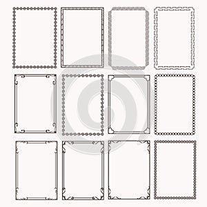 Decorative frames and borders rectangle proportions set photo