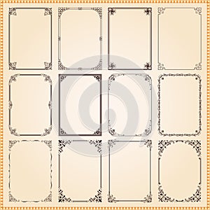 Decorative frames and borders set vector