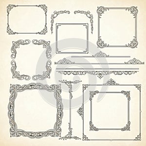 Decorative frames collection isolated on white background