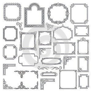 Decorative frames collection isolated on white background