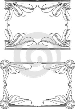 Decorative frames in style of art nouveau