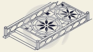 Decorative geometric bridge or structure, abstract architectural design vector design Generative AI