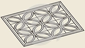 Decorative Geometric Floor Tile Pattern Vector Design, vector design Generative AI