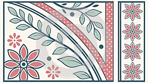 Decorative geometric floral tile pattern element vector illustration Generative AI