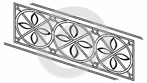 Decorative geometric grating, architectural design element, pattern vector design Generative AI