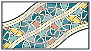 Decorative geometric patterned border abstract design element vector design Generative AI