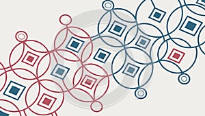 Decorative Geometric Tile Pattern in Red and Blue, vector design Generative AI