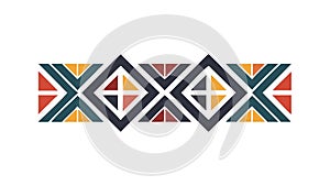 Decorative Geometric X-Shaped Patterned Border Element Design, vector design Generative AI