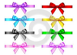Decorative gift ribbon and bow isolated on white background