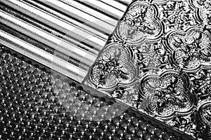 Decorative glass plates background