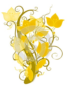 Decorative Gold Flower Design