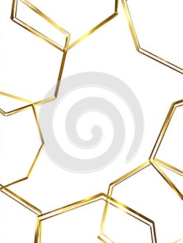 Decorative Gold Hexagonal Pattern on a Clean White Background Creates an Elegant Design for Various Applications