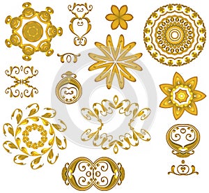 Decorative Gold Web Icons