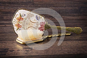 Decorative hair brush and hand mirror