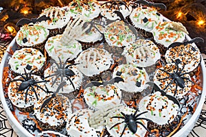 Decorative Halloween themed cupcakes