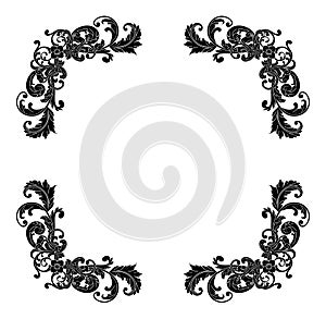 Decorative hand drawn classic vintage ornament border