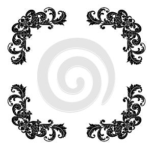 Decorative hand drawn classic vintage ornament border