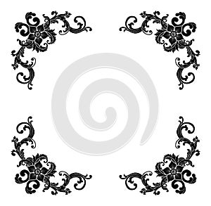 Decorative hand drawn classic vintage ornament border