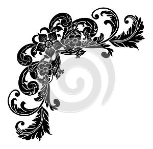 Decorative hand drawn classic vintage ornament border