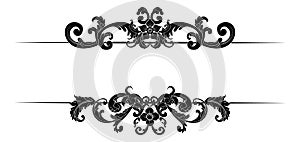 Decorative hand drawn classic vintage ornament border