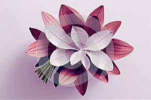 Decorative handmade origami flower bouquet for romantic greeting cover. Generative AI
