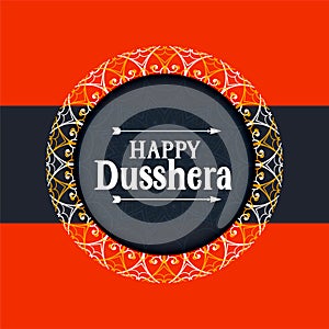 Decorative happy dusshera festival wishes card design