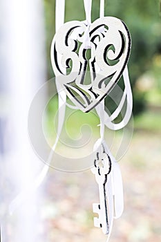 Decorative heart and key