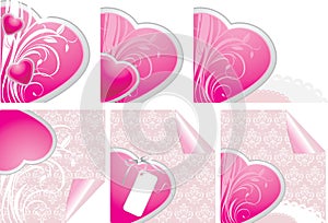 Decorative hearts. Elements for design