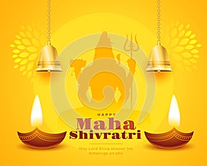 decorative hindu festival maha shivratri greeting background