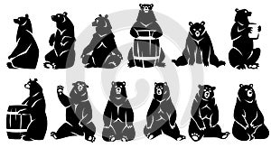 Decorative illustration sitting bears. photo